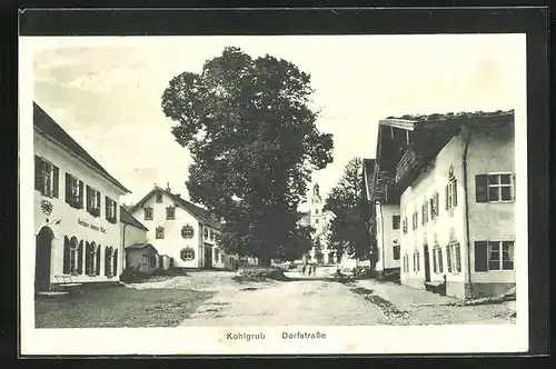 AK Kohlgrub, Dorfstrasse mit Gasthaus schwarzer Adler