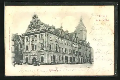 Relief-AK Gotha, Rathaus