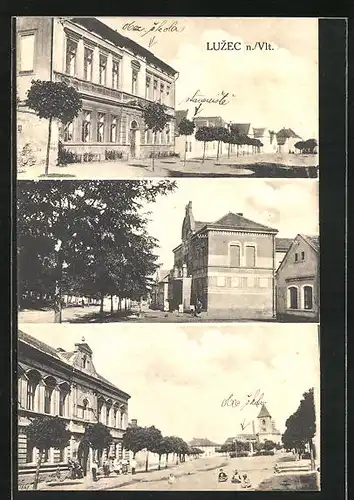 AK Luzec n. Vlt., Hauptplatz mit Kirche, Gebäude