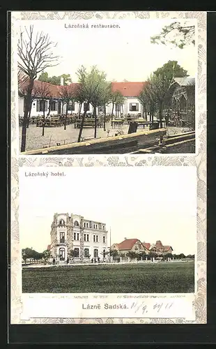 AK Lázne Sadská, Lázenská Restaurace, Lázensky Hotel