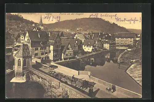 AK Calw, Partie an der Nagold, Nikolaus-Kapelle