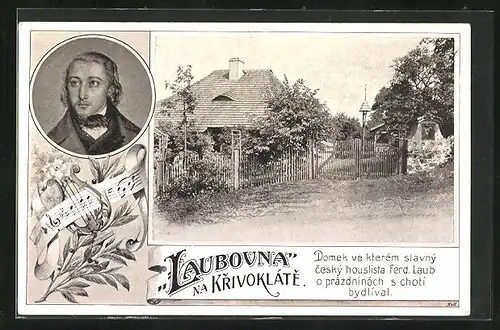 AK Krivoklat, Laubonovna, Domek ve kterem slavny...