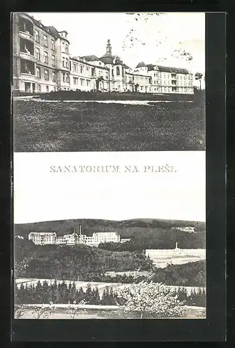 AK Nová Ves pod Plesi, Zwei Ansichten vom Sanatorium