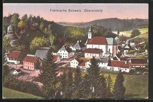 AK Oberailsfeld, Ortsansicht aus der Vogelschau