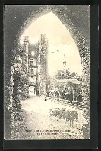 AK Langenschwalbach, Torbogen der Burgruine Hohenstein in Nassau