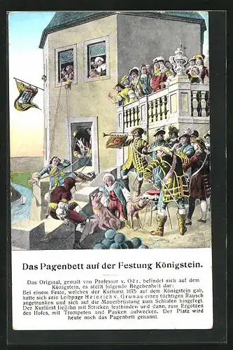 AK Königstein, Pagenbett auf der Festung