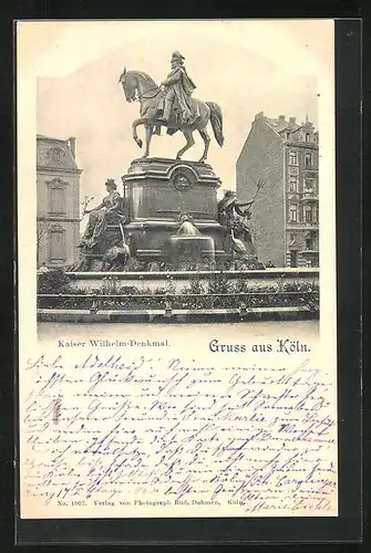 AK Köln-Neustadt, Kaiser Wilhelm-Denkmal