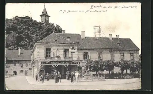 AK Bruck an der Mru, Café austria und Morre-Denkmal