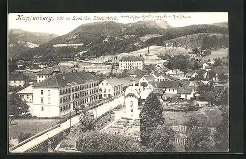 AK Kapfenberg, Teilansicht mit Strassenpartie