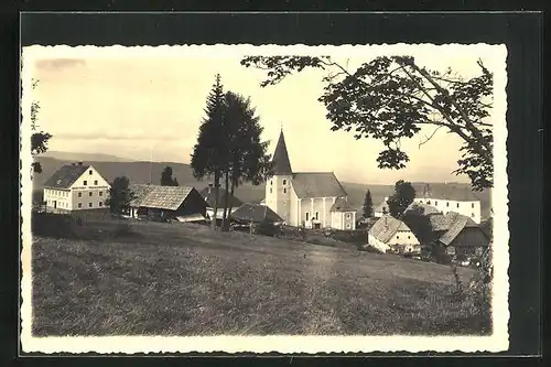 AK Pack, Ortspartie mit Gasthof Packerhöhe und Kirche