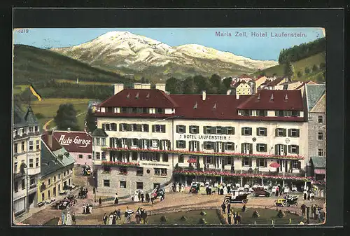 AK Maria Zell, Hotel Laufenstein gegen die Berge