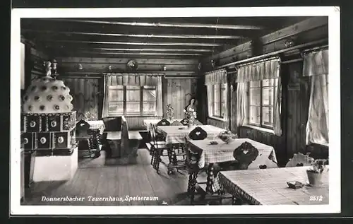 AK Donnersbach, Gasthaus Tauernhaus, Speiseraum, Innenansicht