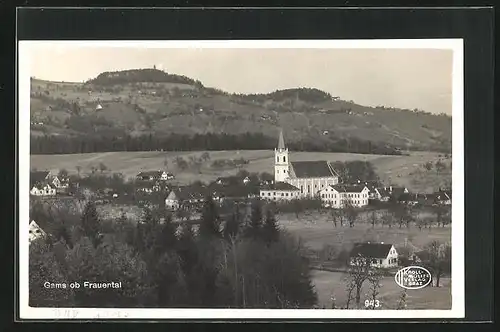 AK Gams ob Frauental, Ortspartie mit Kirche