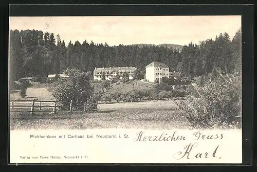AK Neumarkt i. St., Pichlschloss mit Kurhaus