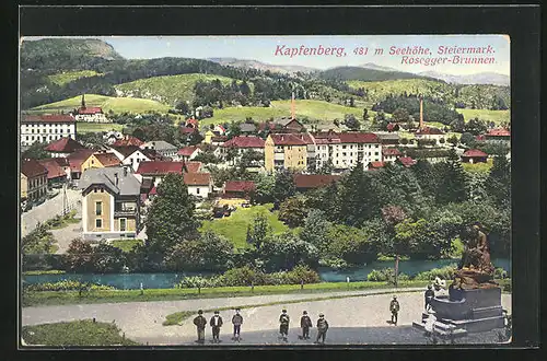 AK Kapfenberg, Rosegger-Brunnen mit Kindern