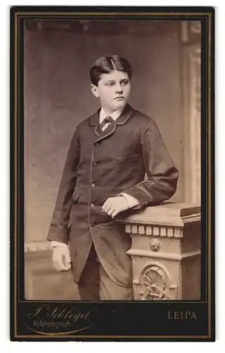 Fotografie Julius Schlegel, Leipa, Klostergasse 24, Junger Mann im Anzug