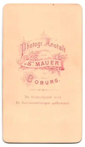 Fotografie S. Mauer, Coburg, Portrait eines bürgerlichen Ehepaares