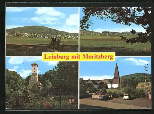 AK Leinburg, Kirche, Ortsansicht mit Moritzberg