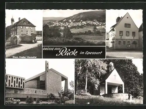 AK Rück /Spessart, Kirche, Rathaus, Ehem. Kloster Himmeltal