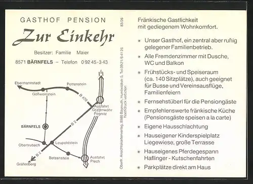 AK Bärnfels /Fränk. Schweiz, Gasthof zur Einkehr