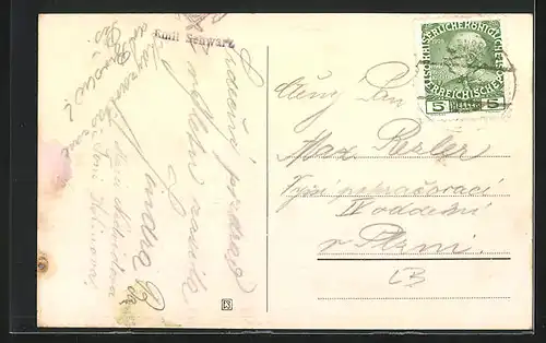 AK Langenbruck, Kinder vor dem Gasthaus Riesenfass am Jaberlichberg