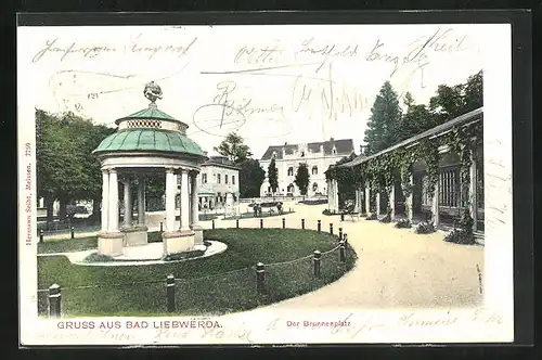 AK Bad Liebwerda / Lazne Libverda, Der Brunnenplatz