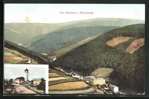 AK Keilberg, Hotel und Aussichtsturm, Landschaft des Erzgebirges