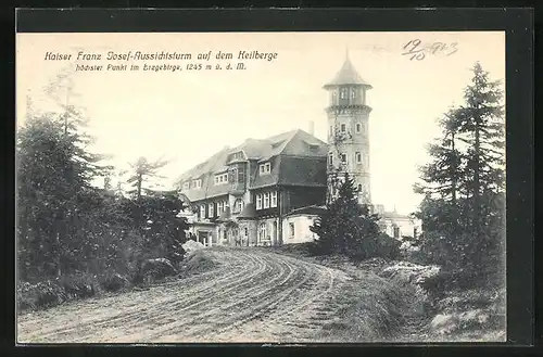 AK Keilberg, Hotel und Kaiser Franz Josefs-Aussichtsturm, 1245 m ü. d. M.