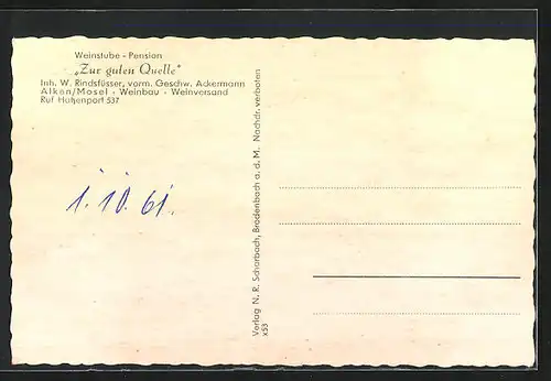 AK Alken /Mosel, Gasthaus zur guten Quelle