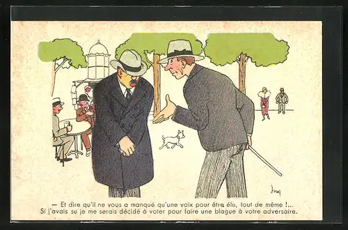 Künstler-AK Französischer Scherz mit zwei Herren