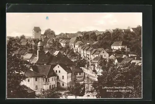 AK Stadtroda i. Thür., Blick vom Töpferberg in den Ort