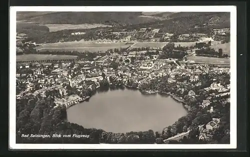 AK Bad Salzungen, Fliegeraufnahme des Ortes mit See