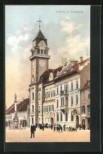 AK Leibnitz, Ortspartie mit Rathaus
