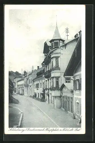 AK Schladming, Hauptplatz mit Hotel alte Post