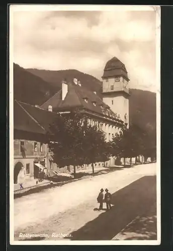 AK Rottenmann, Rathaus und Geschäft