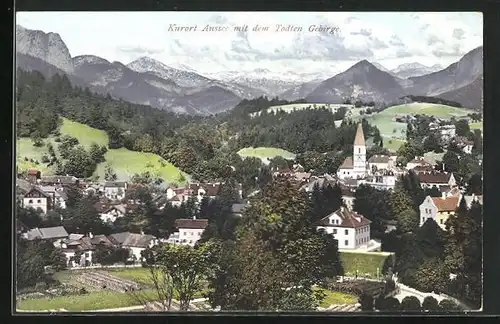 AK Aussee, Teilansicht mit dem Todten Gebirge