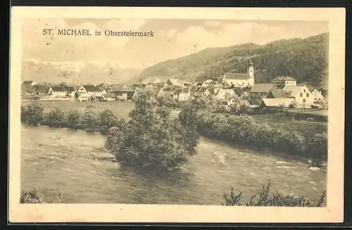 AK St. Michael, Teilansicht mit Kirche