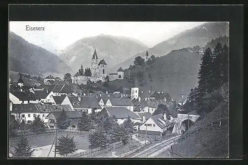 AK Eisenerz, Teilansicht mit Bergen