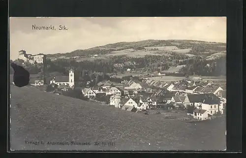 AK Neumarkt, Totalansicht mit Kirche