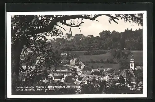 AK Pinggau-Friedberg, Ortsansicht mit Kirche