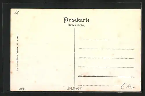 AK Aussee, Berglandschaft mit davorliegendem Ort