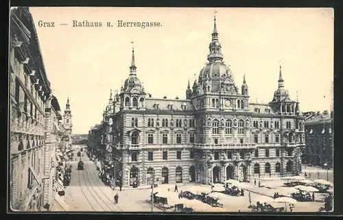 AK Graz, Rathaus und Herrengasse