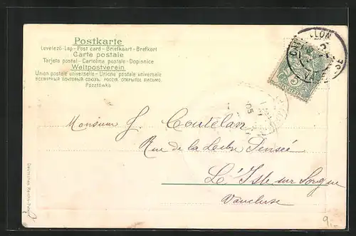 Präge-AK Dame im Profil auf Münze, Jugendstil