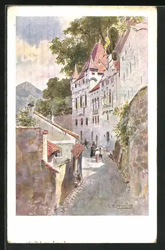 Künstler-AK Edward Theodore Compton: Salzburg, Gasthaus Stieglkeller