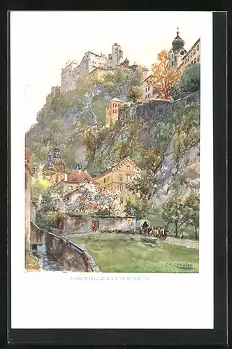 Künstler-AK Edward Theodore Compton: Hohensalzburg von Nonntal