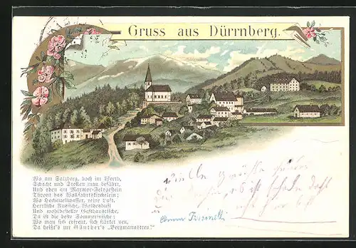Lithographie Dürrnberg, Ortsansicht