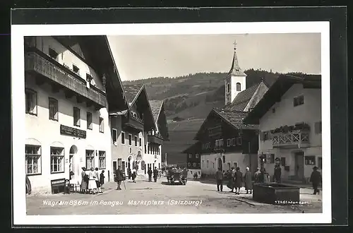 AK Wagrain im Pongau, Marktplatz mit Gasthaus zum Metzger