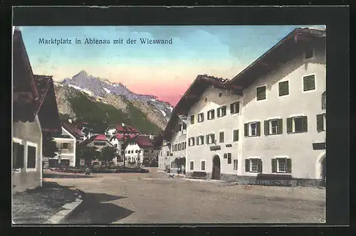 AK Abtenau, Marktplatz mit der Wieswand