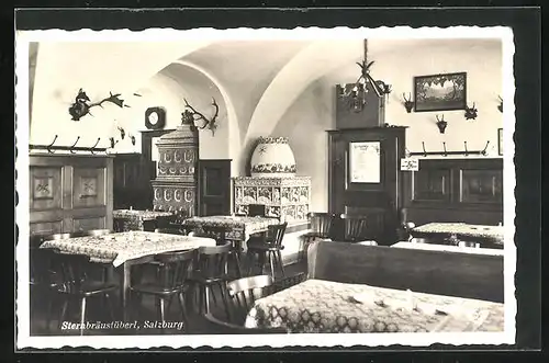 AK Salzburg, Gasthaus Sternbräu, Innenansicht