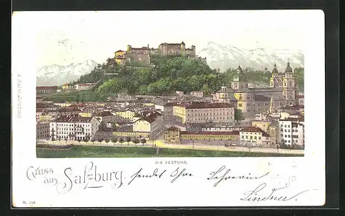 Lithographie Salzburg, Die Festung